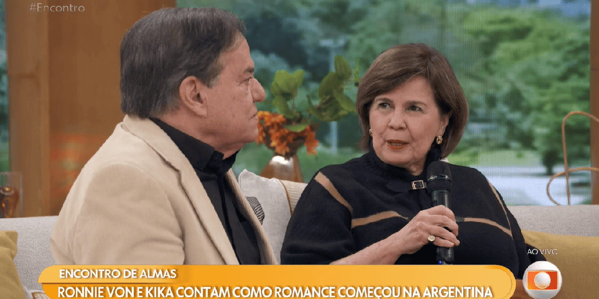 Ronnie Von ao lado da esposa (Foto: Reprodução/ Globo)