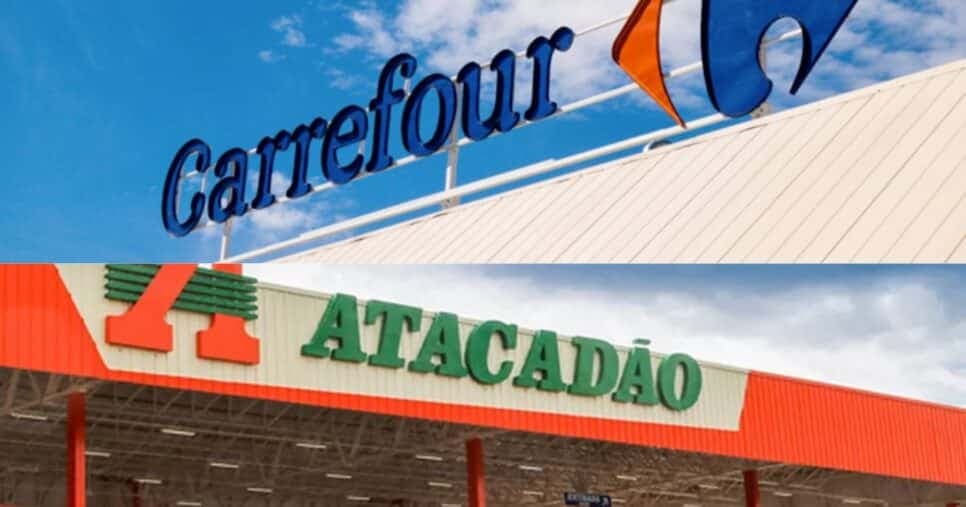 Carrefour / Atacadão - Montagem: TVFOCO Carrefour / Atacadão - Montagem: TVFOCO