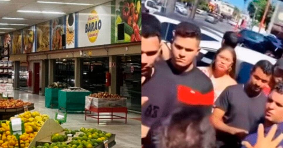 Ex-funcionários do Supermercado Barão protestam contra salários atrasados e demissões sem acerto (Foto: Reprodução) Ex-funcionários do Supermercado Barão protestam contra salários atrasados e demissões sem acerto (Foto: Reprodução)