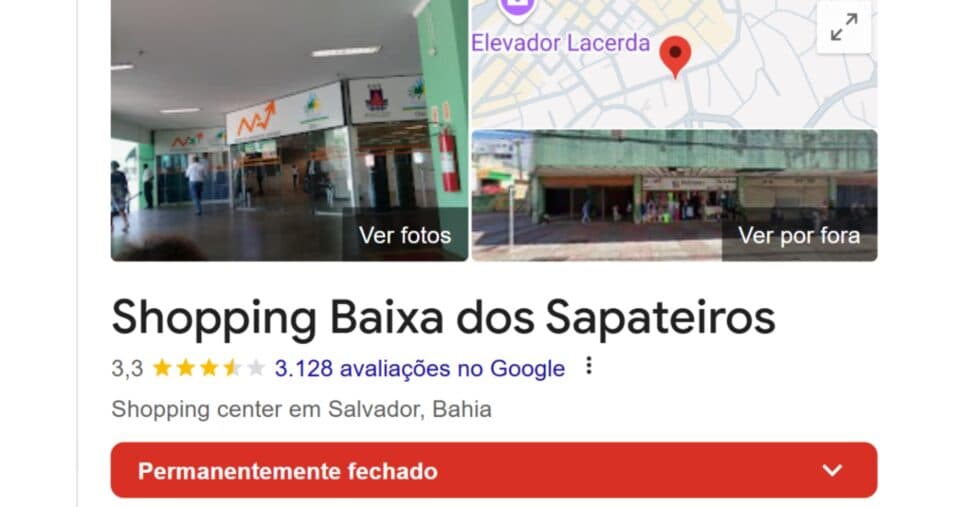 Situação do Shopping no Google Maps (Foto Reprodução/Google) Situação do Shopping no Google Maps (Foto Reprodução/Google)
