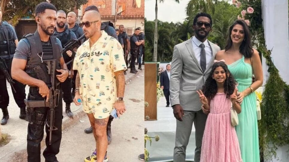 Ator em recente trabalho e ao lado da família (Foto: Reprodução/ Instagram/ Montagem) Ator em recente trabalho e ao lado da família (Foto: Reprodução/ Instagram/ Montagem)
