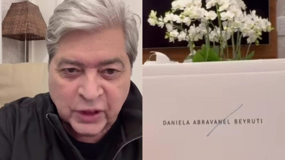 Mensagem em vídeo do apresentador expõe flores e carta recebida de agradecimento da filha de Silvio Santos (Foto: Reprodução/ Instagram/ Montagem) Mensagem em vídeo do apresentador expõe flores e carta recebida de agradecimento da filha de Silvio Santos (Foto: Reprodução/ Instagram/ Montagem)