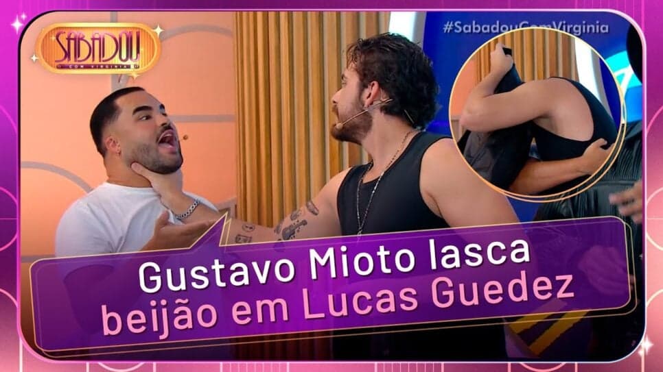 Gustavo Mioto deu 'beijão' em Lucas Guedez (Foto: Reprodução/ Internet) Gustavo Mioto deu 'beijão' em Lucas Guedez (Foto: Reprodução/ Internet)