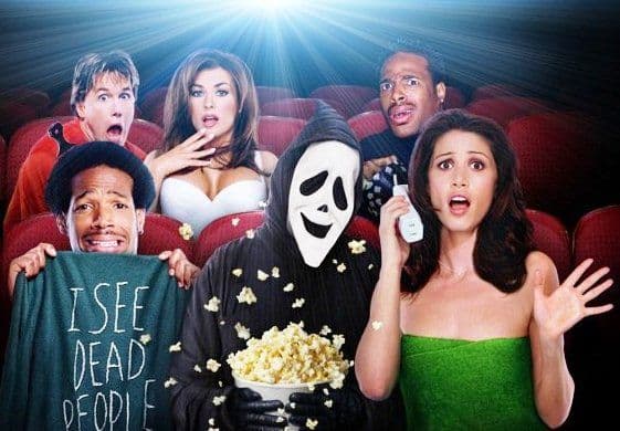 A primeira parte da sátira aos filmes de terror A primeira parte da sátira aos filmes de terror
