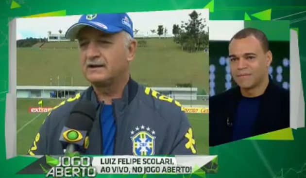 Felipão faz Denílson chorar ao vivo no "Jogo Aberto"