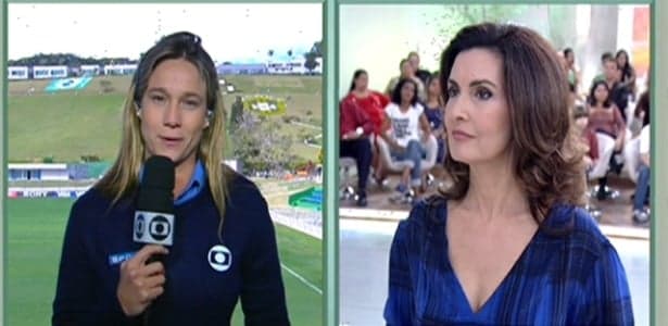 Fátima Bernardes consola repórter inconformada com a vitória da Alemanha