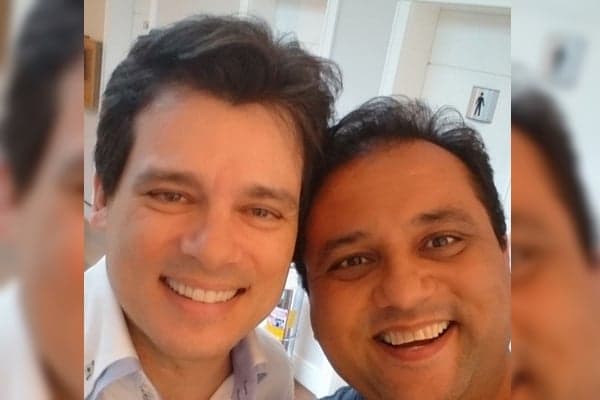 Concorrentes, Geraldo Luís e Celso Portiolli se encontram e postam fotos juntos