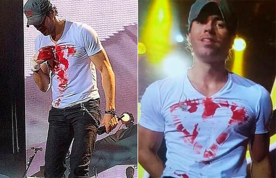 Enrique Iglesias deixa palco sangrando após ser atingido por drone