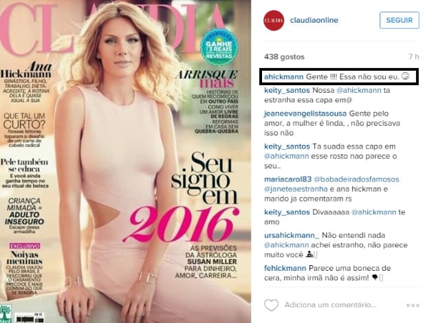 Internautas também criticam foto de Ana Hickmann em revista