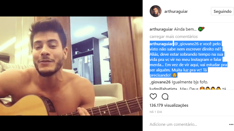 Arthur Aguiar (Foto: Reprodução/Instagram) Arthur Aguiar (Foto: Reprodução/Instagram)