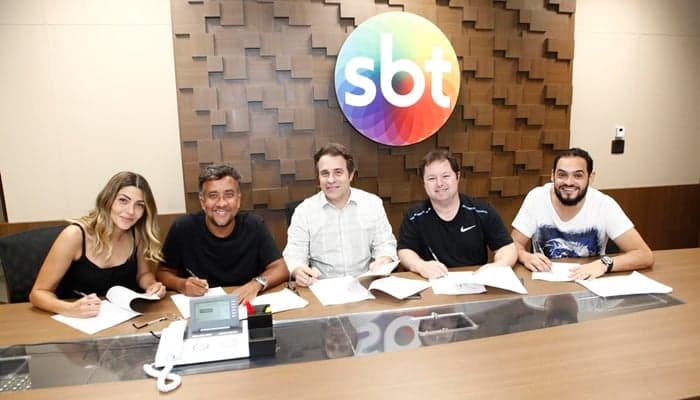 Marlei, Maurício, Fernando Pelegio, Porpetone e Matheus (Foto: Gabriel Cardoso/SBT) Marlei, Maurício, Fernando Pelegio, Porpetone e Matheus (Foto: Gabriel Cardoso/SBT)
