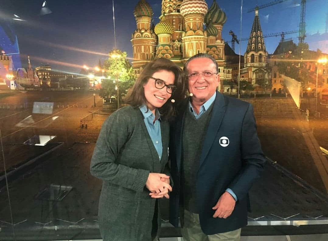 Renata Vasconcellos e Galvão Bueno no da Globo na Rússia (Foto: Reprodução) Renata Vasconcellos e Galvão Bueno no da Globo na Rússia (Foto: Reprodução)