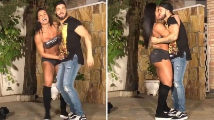 Gracyanne Barbosa e Belo são vistos em clima de romance na comemoração do dia dos namorados