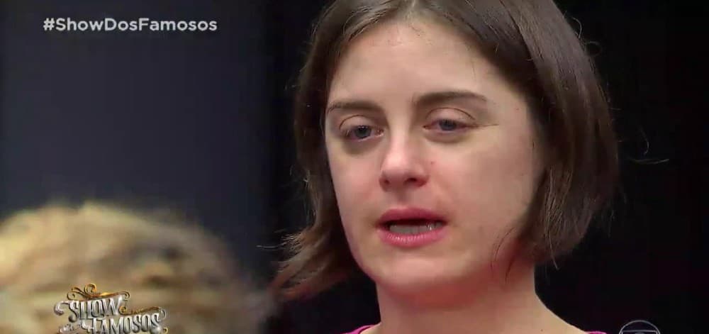 Alessandra Maestrini não segurou a emoção no Show dos Famosos (Foto: TV Globo) Alessandra Maestrini não segurou a emoção no Show dos Famosos (Foto: TV Globo)