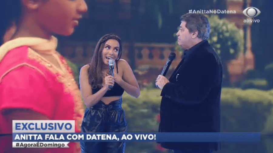Anitta e Datena no Agora é Domingo (Foto: Reprodução) Anitta e Datena no Agora é Domingo (Foto: Reprodução)