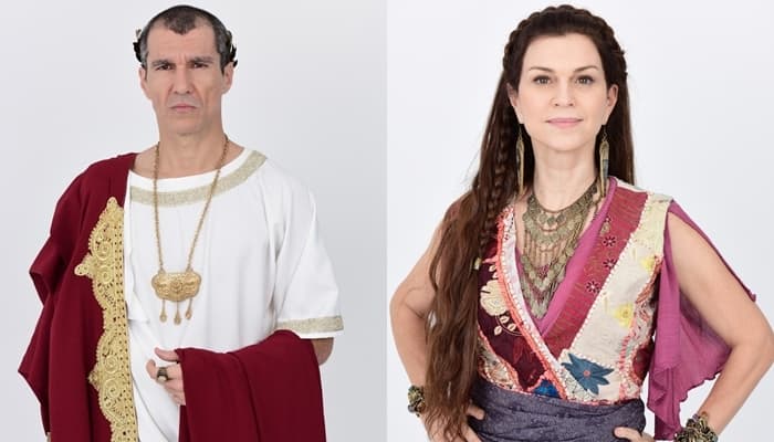 Nicola Siri (Pôncio Pilatos) e Adriana Garambone (Adela) em Jesus, novela bíblica da Record (Foto: Blad Meneghel/Record/Montagem TV Foco) Nicola Siri (Pôncio Pilatos) e Adriana Garambone (Adela) em Jesus, novela bíblica da Record (Foto: Blad Meneghel/Record/Montagem TV Foco)