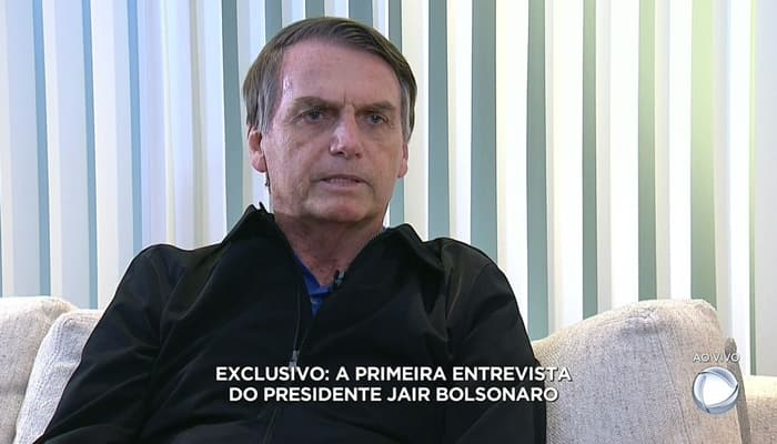 O presidente Jair Bolsonaro em entrevista à Record (Foto: Reprodução/Record) O presidente Jair Bolsonaro em entrevista à Record (Foto: Reprodução/Record)
