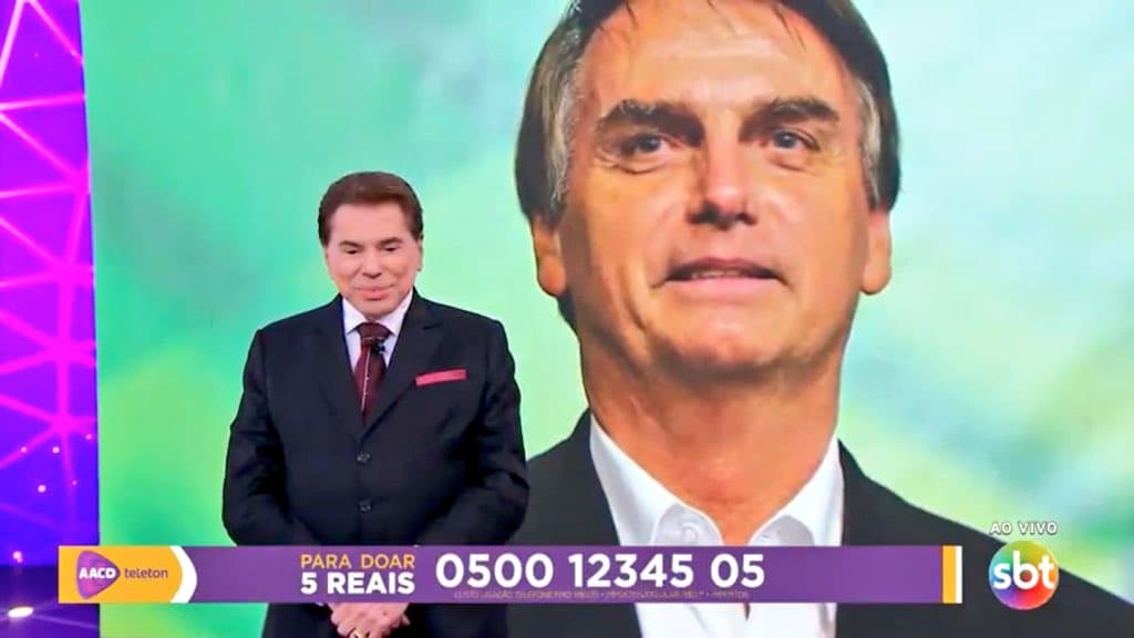 Silvio Santos ligou para Bolsonaro no Teleton (Foto: Reprodução/SBT) Silvio Santos ligou para Bolsonaro no Teleton (Foto: Reprodução/SBT)