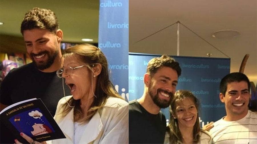 Mãe de Cauã Reymond em lançamento de livro (Foto: Reprodução) Mãe de Cauã Reymond em lançamento de livro (Foto: Reprodução)