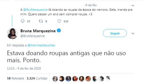 Bruna Marquezine respondeu internauta Bruna Marquezine respondeu internauta