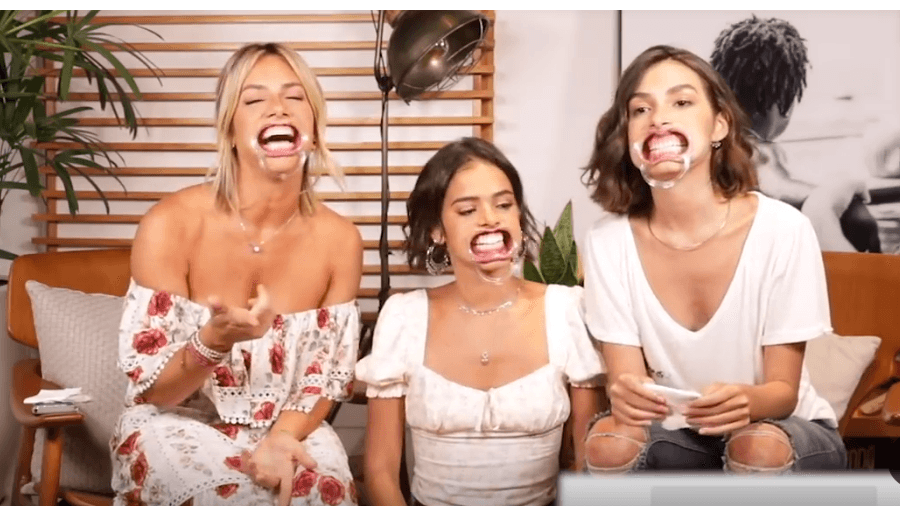 Giovanna Ewbank reúne Marina Moschen e Bruna Marquezine para participar de jogo cheio de revelações