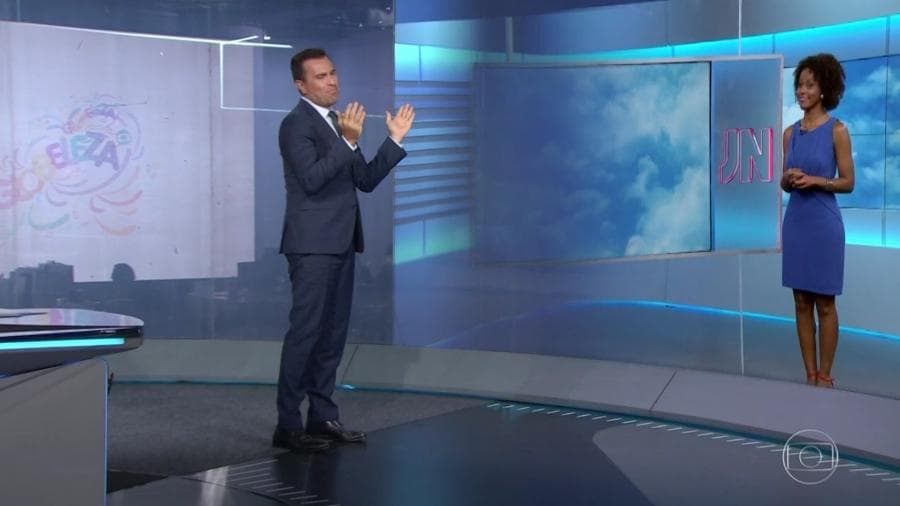 Rodrigo Bocardi e Maju Coutinho no Jornal Nacional (Foto: Reprodução) Rodrigo Bocardi e Maju Coutinho no Jornal Nacional (Foto: Reprodução)