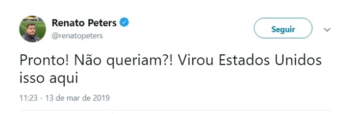 Comentário de Renato Peters revoltou internautas. (Foto: Reprodução/Twitter) Comentário de Renato Peters revoltou internautas. (Foto: Reprodução/Twitter)