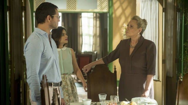 Mirtes, Aranha e Stella em O Sétimo Guardião (Foto: João Cotta/ Globo/ Divulgação) Mirtes, Aranha e Stella em O Sétimo Guardião (Foto: João Cotta/ Globo/ Divulgação)