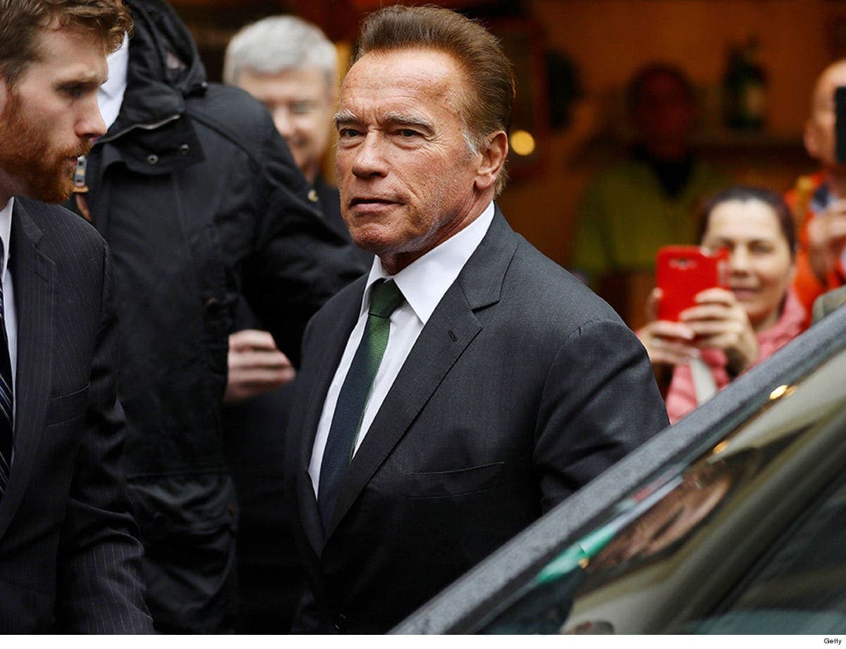 Arnold Schwarzenegger no memorial para homenagear Niki Lauda (Foto: Reprodução) Arnold Schwarzenegger no memorial para homenagear Niki Lauda (Foto: Reprodução)