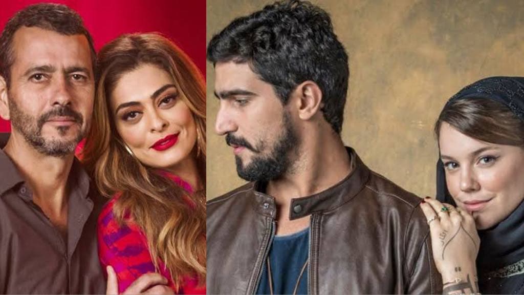 Amadeu e Maria da Paz na novela A Dona do Pedaço. Jamil e Dalila em Órfãos da Terra (Montagem: TV Foco) Amadeu e Maria da Paz na novela A Dona do Pedaço. Jamil e Dalila em Órfãos da Terra (Montagem: TV Foco)