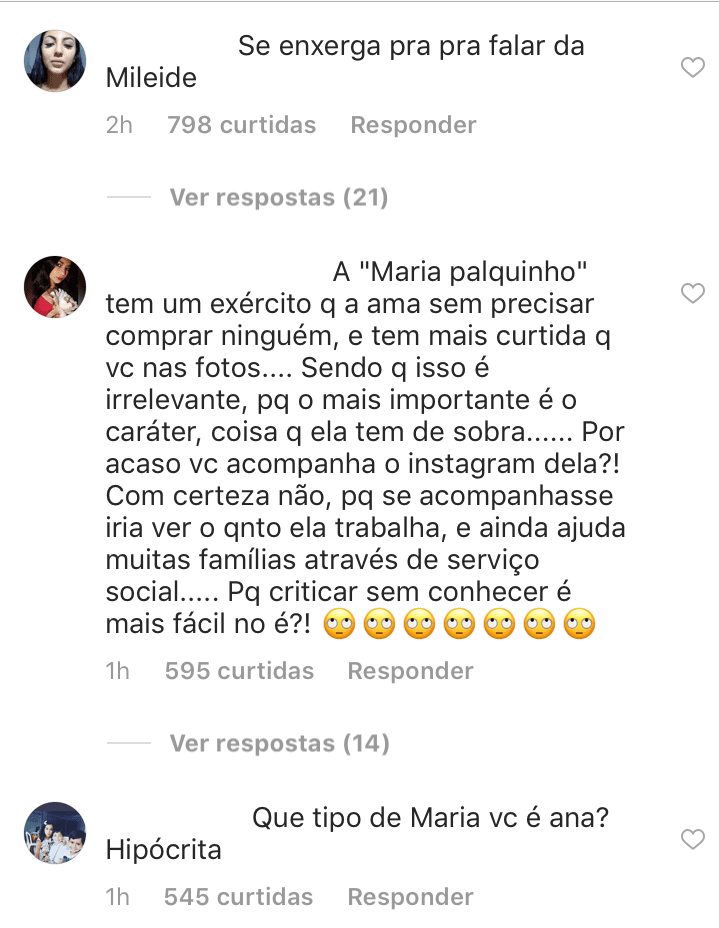 Internautas atacam Ana Hickmann e Ticiane Pinheiro, após apresentadoras falarem de Mileide Mihaile Internautas atacam Ana Hickmann e Ticiane Pinheiro, após apresentadoras falarem de Mileide Mihaile