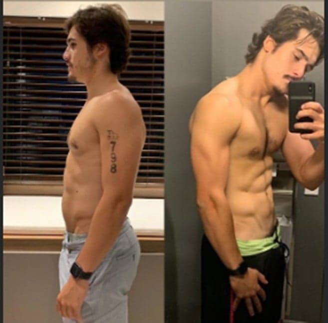 Nicolas Prattes exibe corpo sarado em antes e depois (Foto: Reprodução/Instagram) Nicolas Prattes exibe corpo sarado em antes e depois (Foto: Reprodução/Instagram)