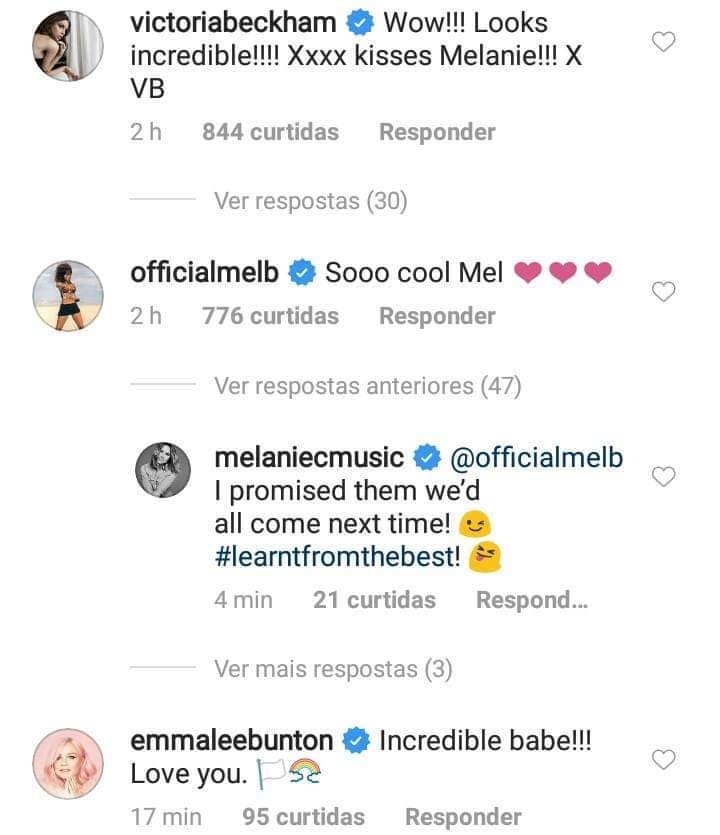 Publicação de Mel C no Instagram (Foto: Reprodução) Publicação de Mel C no Instagram (Foto: Reprodução)