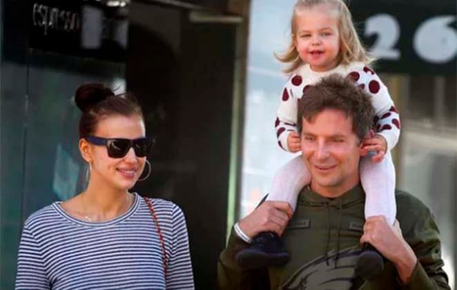 Bradley Cooper, Irina Shayk e filha (Foto: Reprodução) Bradley Cooper, Irina Shayk e filha (Foto: Reprodução)