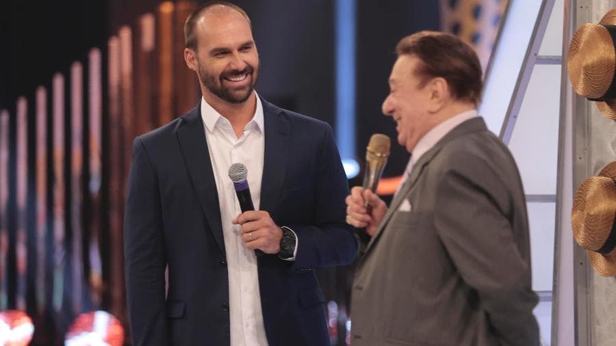 Eduardo Bolsonaro foi convidado do Programa Raul Gil (Foto: Divulgação) Eduardo Bolsonaro foi convidado do Programa Raul Gil (Foto: Divulgação)