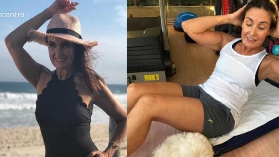 Famosa apresentadora da Globo e ex-mulher de William Bonner Fátima Bernardes Brinca montagem de fotos suas durante o Encotro<br /> Imagem: Reprodução/Globo Famosa apresentadora da Globo e ex-mulher de William Bonner Fátima Bernardes Brinca montagem de fotos suas durante o Encotro<br /> Imagem: Reprodução/Globo