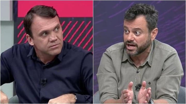 Petkovic e Eric Faria, repórter da Globo, tiveram discussão em programa do SporTV. (Foto: Montagem/Reprodução) Petkovic e Eric Faria, repórter da Globo, tiveram discussão em programa do SporTV. (Foto: Montagem/Reprodução)