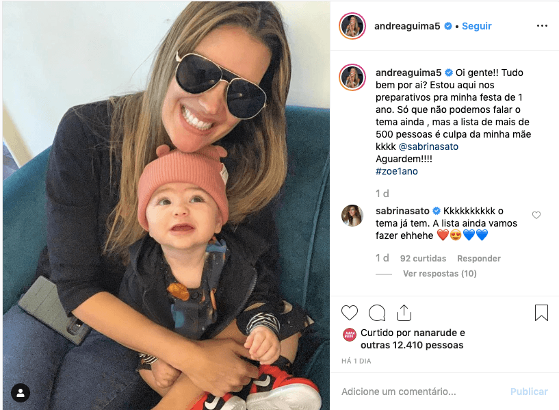 Andrea e Zoe filha <br /> Foto: Reprodução/Instagram Andrea e Zoe filha <br /> Foto: Reprodução/Instagram