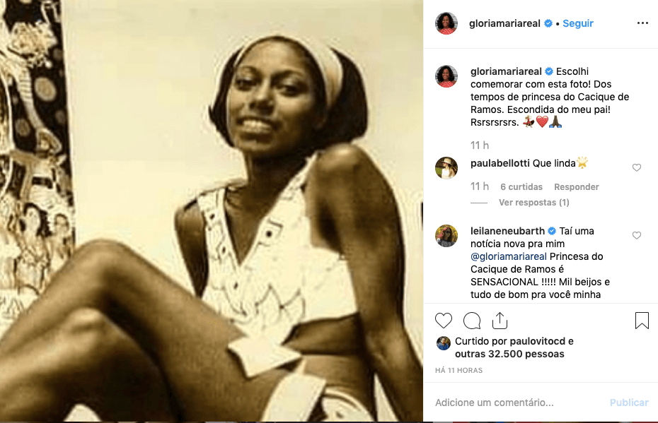 Instagram de Glória. Foto: Reprodução Instagram de Glória. Foto: Reprodução