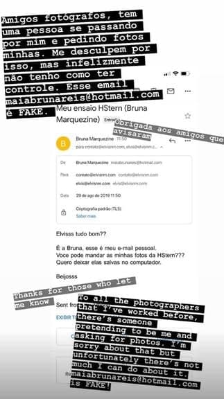 Bruna Marquezine foi vítima de ação de fake (Foto: Reprodução/Instagram) Bruna Marquezine foi vítima de ação de fake (Foto: Reprodução/Instagram)