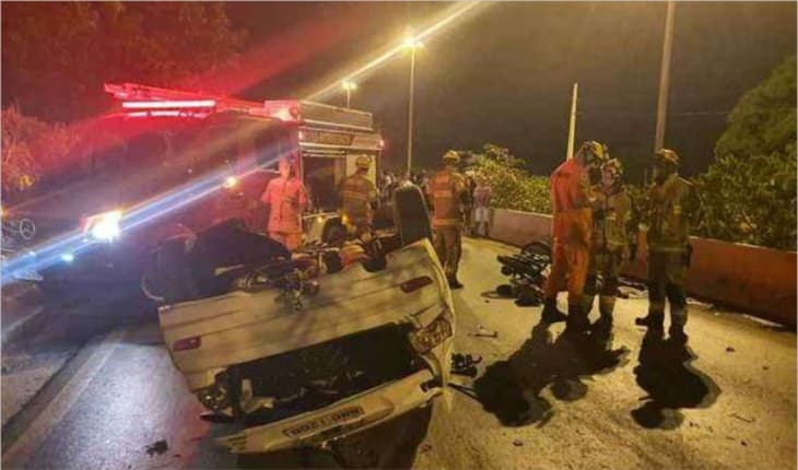 Acidente de carro com jogador de futebol Agenor Figueiredo, que veio a óbito (Foto: Reprodução) Acidente de carro com jogador de futebol Agenor Figueiredo, que veio a óbito (Foto: Reprodução)