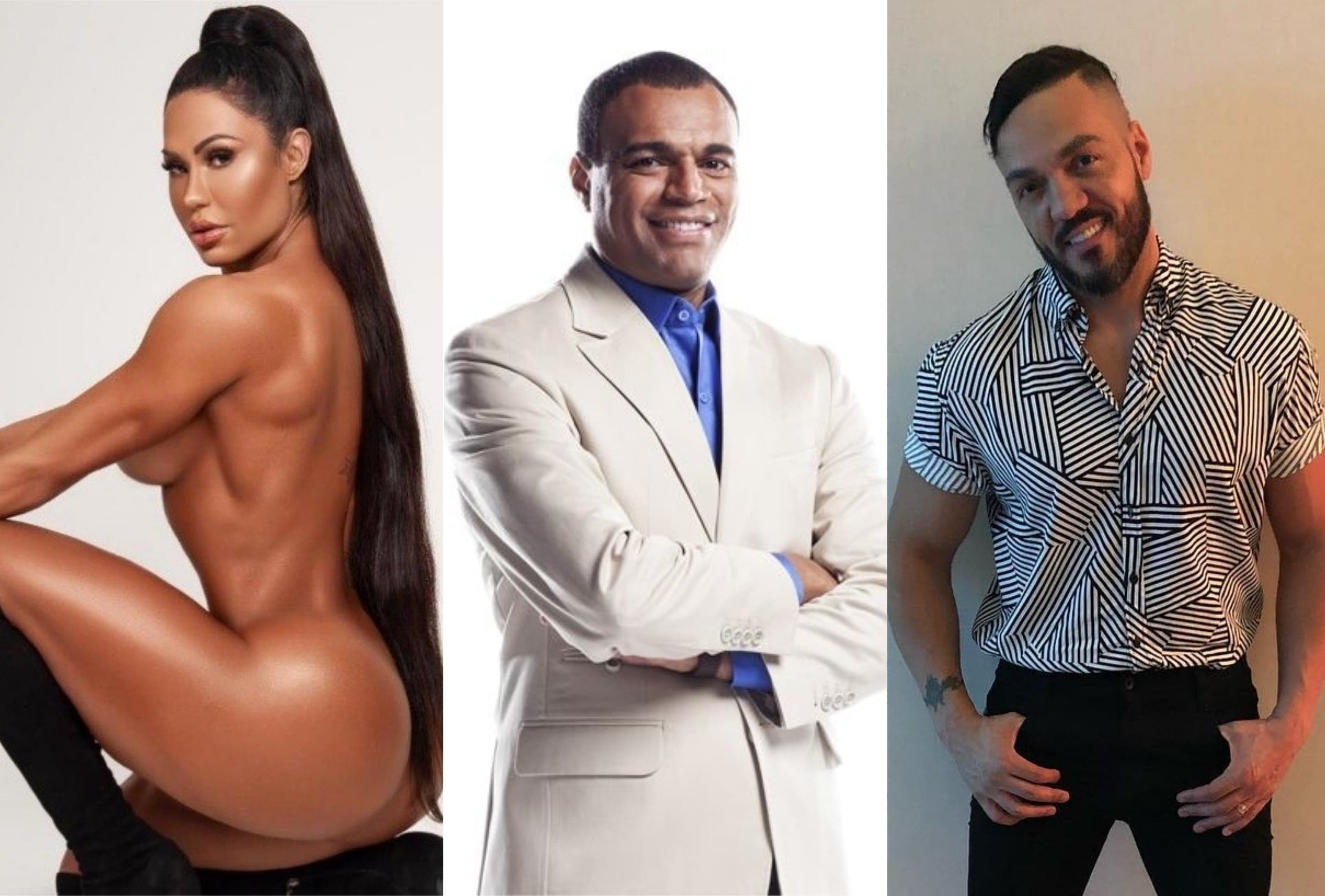 Gracyanne Barbosa não aguenta mais Denilson tocando no nome de Belo (Montagem: TV Foco) Gracyanne Barbosa não aguenta mais Denilson tocando no nome de Belo (Montagem: TV Foco)