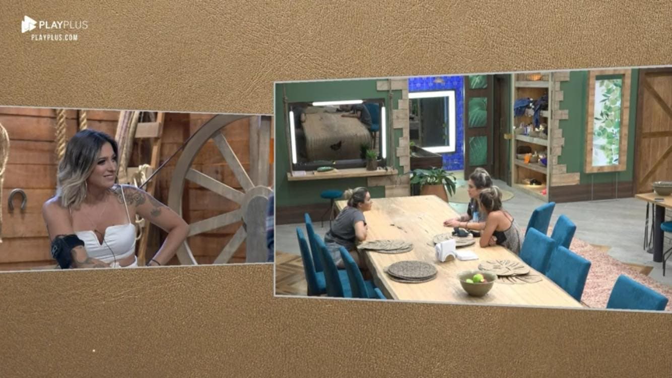 Tati Dias revela motivo de ter sido eliminada em A Fazenda 11 e o motivo de ter puxado Thayse Teixeira e Hariany Almeida para a baia (Reprodução: PlayPlus) Tati Dias revela motivo de ter sido eliminada em A Fazenda 11 e o motivo de ter puxado Thayse Teixeira e Hariany Almeida para a baia (Reprodução: PlayPlus)