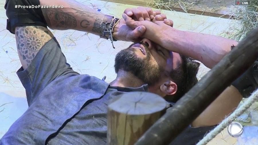 A Fazenda 11: Diego sofre com fortes dores durante prova e precisa de atendimento médico