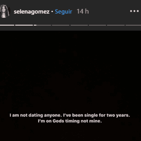 Storis que Selena Gomez diz que está no tempo de Deus (Foto: Reprodução) Storis que Selena Gomez diz que está no tempo de Deus (Foto: Reprodução)