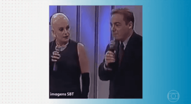 Produção do Mais Você creditou imagem de Gugu com Ana Maria Braga na Record como sendo do SBT (Imagem: Reprodução / Globo) Produção do Mais Você creditou imagem de Gugu com Ana Maria Braga na Record como sendo do SBT (Imagem: Reprodução / Globo)