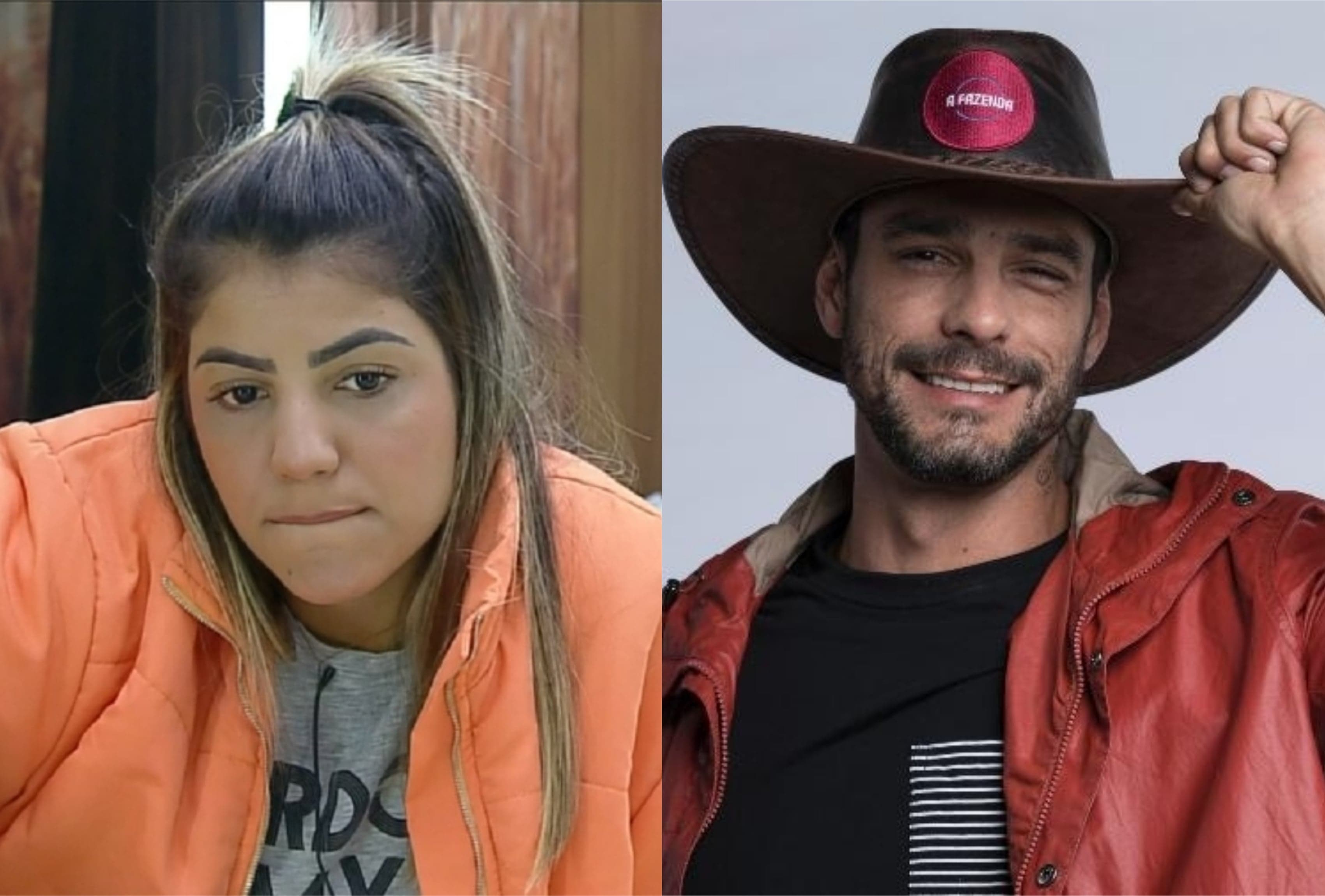 Hariany e Diego Grossi continuam confinados dentro de A Fazenda da Record (Montagem: TV Foco) Hariany e Diego Grossi continuam confinados dentro de A Fazenda da Record (Montagem: TV Foco)