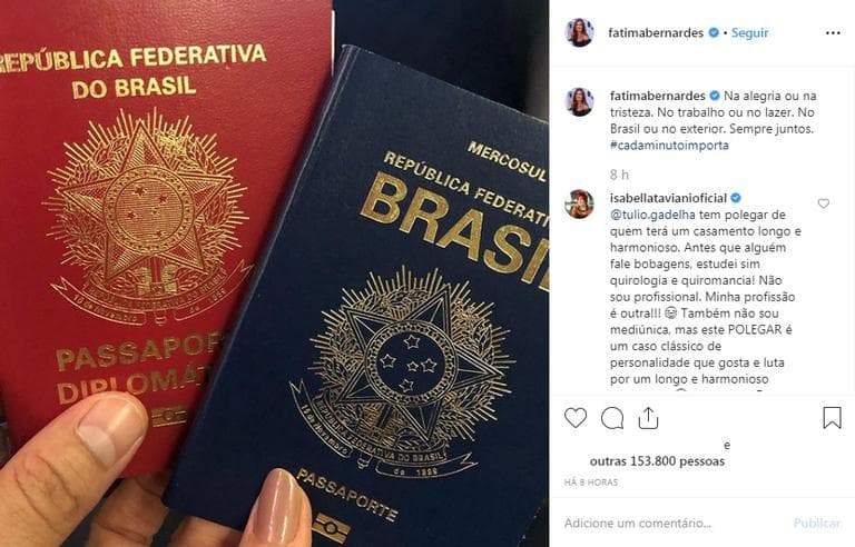 Fátima Bernardes faz viagem internacional com Túlio Gadelha (Reprodução/Instagram) Fátima Bernardes faz viagem internacional com Túlio Gadelha (Reprodução/Instagram)