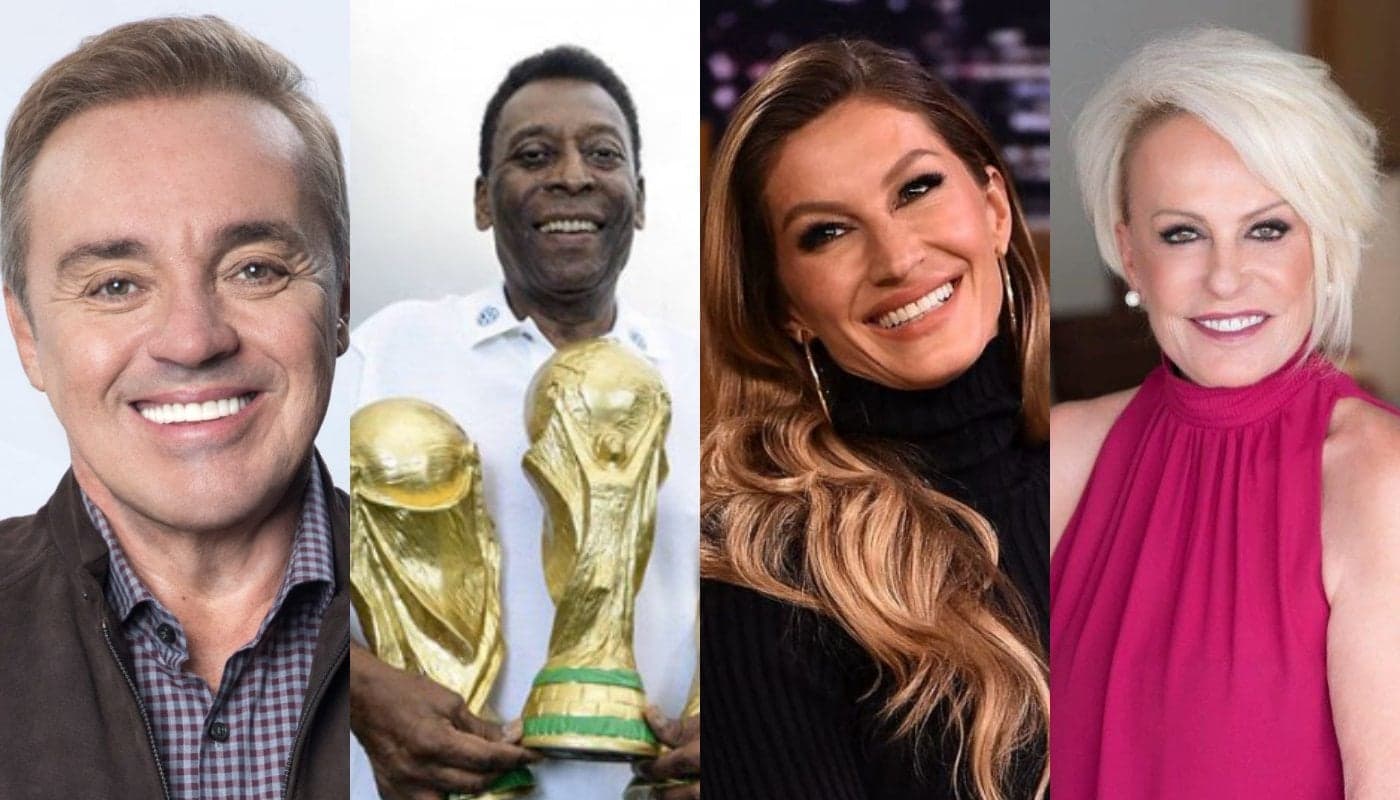 Gugu Liberato, Pelé, Gisele e Ana Maria Braga. Foto: Reprodução Gugu Liberato, Pelé, Gisele e Ana Maria Braga. Foto: Reprodução