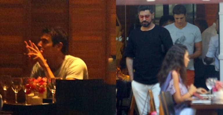 Reynaldo Gianecchini janta acompanhado no Rio Foto:AgNews Reynaldo Gianecchini janta acompanhado no Rio Foto:AgNews